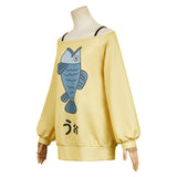 Dan da dan Momo Ayase Yellow Printed Top Cosplay Costume Outfits Halloween Carnival Suit