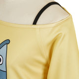 Dan da dan Momo Ayase Yellow Printed Top Cosplay Costume Outfits Halloween Carnival Suit