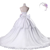 DATE A LIVE Tokisaki Kurumi Women White Wedding Dress Cosplay Costume Outfit Halloween Carnival Suit