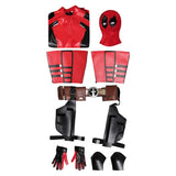 Deadpool & Wolverine 2024 Deadpool Kids Children Red Jumpsuit Full Set Cosplay Costume