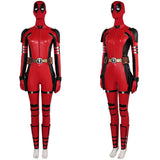 Deadpool & Wolverine 2024 Ladypool Kids Children Red Jumpsuit Full Set Cosplay Costume