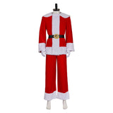 Dear Santa 2024 Satan Claus Red Christmas Outfit Cosplay Costume Outfits Halloween Carnival Suit