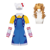 Overwatch OW Juno Women Hello Kitty Blue Outfit Cosplay Costume Outfit Halloween Carnival Suit