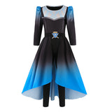 Descendants Chloe Charming Kids Children Black and Blue Dress Cosplay Costume Outfit Halloween Carnival Suit
