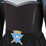 Descendants Chloe Charming Kids Children Black and Blue Dress Cosplay Costume Outfit Halloween Carnival Suit