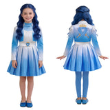 Descendants Evie Kids Children Blue Dress Cosplay Costume Outfit Halloween Carnival Suit