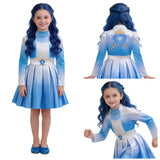 Descendants Evie Kids Children Blue Dress Cosplay Costume Outfit Halloween Carnival Suit