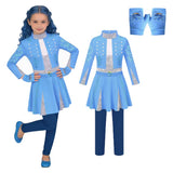 Descendants Evie Kids Children Blue Outfit Cosplay Costume Outfit Halloween Carnival Suit