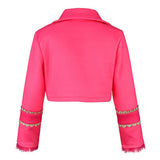 Descendants Pink Kids Children Pink Dress Cosplay Costume Outfit Halloween Carnival Suit