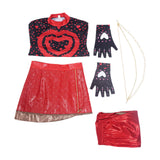 Descendants Red Women Red Polka Dot Top Set Cosplay Costume Outfit Halloween Carnival Suit