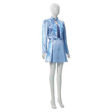 Descendants: Wicked Wonderland Blue Women Blue Printed Set Cosplay Costume Outfit Halloween Carnival Suit