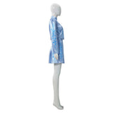 Descendants: Wicked Wonderland Blue Women Blue Printed Set Cosplay Costume Outfit Halloween Carnival Suit