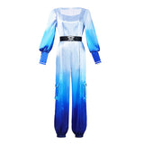 Descendants: Wicked Wonderland Chloe Charming Women Blue Jumpsuit Cosplay Costume Outfit Halloween Carnival Suit