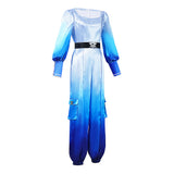 Descendants: Wicked Wonderland Chloe Charming Women Blue Jumpsuit Cosplay Costume Outfit Halloween Carnival Suit