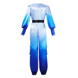 Descendants: Wicked Wonderland Chloe Charming Women Blue Jumpsuit Cosplay Costume Outfit Halloween Carnival Suit