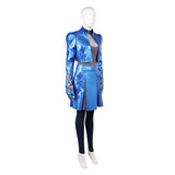 Descendants: Wicked Wonderland Chloe Women Blue Leather Outfit Cosplay Costume Outfit Halloween Carnival Suit