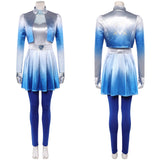 Descendants: Wicked Wonderland Chloe Women Blue Outfit Cosplay Costume Outfit Halloween Carnival Suit