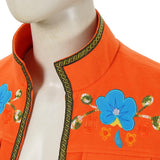 Descendants: Wicked Wonderland Luis Madrigal Orange Embroidered Vest Cosplay Costume Outfit Halloween Carnival Suit
