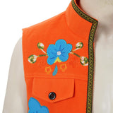 Descendants: Wicked Wonderland Luis Madrigal Orange Embroidered Vest Cosplay Costume Outfit Halloween Carnival Suit