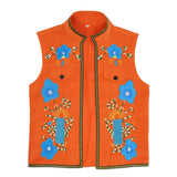 Descendants: Wicked Wonderland Luis Madrigal Orange Embroidered Vest Cosplay Costume Outfit Halloween Carnival Suit