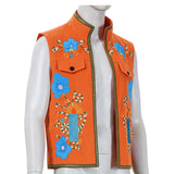 Descendants: Wicked Wonderland Luis Madrigal Orange Embroidered Vest Cosplay Costume Outfit Halloween Carnival Suit