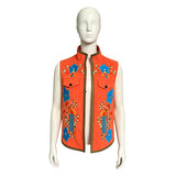 Descendants: Wicked Wonderland Luis Madrigal Orange Embroidered Vest Cosplay Costume Outfit Halloween Carnival Suit