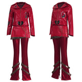 Descendants: Wicked Wonderland Red Women Red Heart-print Outfit Cosplay Costume Outfit Halloween Carnival Suit