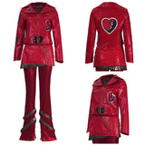 Descendants: Wicked Wonderland Red Women Red Heart-print Outfit Cosplay Costume Outfit Halloween Carnival Suit