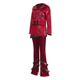 Descendants: Wicked Wonderland Red Women Red Heart-print Outfit Cosplay Costume Outfit Halloween Carnival Suit