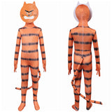 Dog Man Petey Kids Children Orange Jumpsuit Cosplay Costume Outfits Halloween Carnival Suit