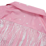 Dolly Parton Pink Fringe Set Cosplay Costume Outfit Halloween Carnival Suit