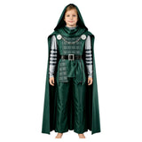 Doomsday Dr.Doom Kids Children Green Outfit Cosplay Costume Outfit Halloween Carnival Suit