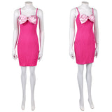 Elle Woods Women Pink Dress Cosplay Costume Outfit Halloween Carnival Suit