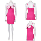 Elle Woods Women Pink Dress Cosplay Costume Outfit Halloween Carnival Suit