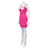Elle Woods Women Pink Dress Cosplay Costume Outfit Halloween Carnival Suit