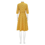 Fantastic Mr. Fox Mrs Fox Yellow Dress Apple Pattern Outfit Cosplay Costume Outfits Halloween Carnival Suit