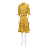 Fantastic Mr. Fox Mrs Fox Yellow Dress Apple Pattern Outfit Cosplay Costume Outfits Halloween Carnival Suit