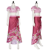 FF Aerith Gainsborough Women Pink Outfit Cosplay Costume Outfits Halloween Carnival Suit