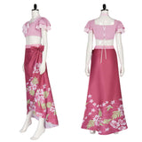 FF Aerith Gainsborough Women Pink Outfit Cosplay Costume Outfits Halloween Carnival Suit