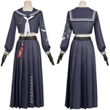 FF Tifa Lockhart Women Black Uniform Dress Cosplay Costume Outfits Halloween Carnival Suit