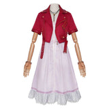 Final Fantasy Aerith Gainsborough Classic Red Coat Set Cosplay Costume Outfit Halloween Carnival Suit
