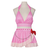 Final Fantasy Aerith Women Pink Swimsuit Cosplay Costume Outfit Halloween Carnival Suit