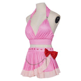 Final Fantasy Aerith Women Pink Swimsuit Cosplay Costume Outfit Halloween Carnival Suit