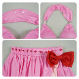 Final Fantasy Aerith Women Pink Swimsuit Cosplay Costume Outfit Halloween Carnival Suit