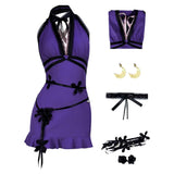 Final Fantasy Tifa Lockhart Purple Halter Neck Dress Outfit Cosplay Costume Outfits Halloween Carnival Suit