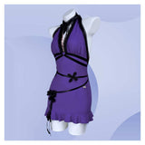 Final Fantasy Tifa Lockhart Purple Halter Neck Dress Outfit Cosplay Costume Outfits Halloween Carnival Suit