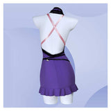 Final Fantasy Tifa Lockhart Purple Halter Neck Dress Outfit Cosplay Costume Outfits Halloween Carnival Suit