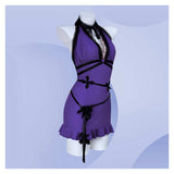 Final Fantasy Tifa Lockhart Purple Halter Neck Dress Outfit Cosplay Costume Outfits Halloween Carnival Suit