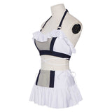 Final Fantasy Tifa Lockhart Women White Swimsuit Cosplay Costume Outfit Halloween Carnival Suit