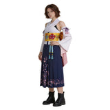 Final Fantasy Yuna Women White Kimono Cosplay Costume Outfit Halloween Carnival Suit